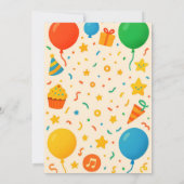 Kindergeburtstag Einladung - Ballons & Spaß Einlad (Rückseite)