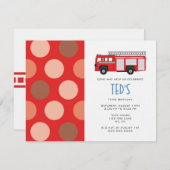 Kindergeburtstag-Einladung - Feuerwehrfahrzeuge Einladung (Vorne/Hinten)