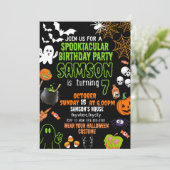 Kindergeburtstag Einladung, Halloween Geburtstag (Stehend Vorderseite)