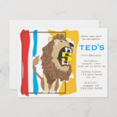 Kindergeburtstag-Einladung - Lion Einladung (Vorne/Hinten)