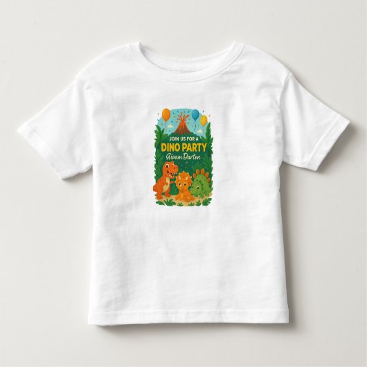 Kindergeburtstag Einladung - Niedliches Dinosaurie Kleinkind T-shirt (Vorderseite)