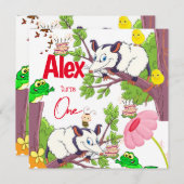 Kindergeburtstag Einladung Possum Frog (Vorne/Hinten)