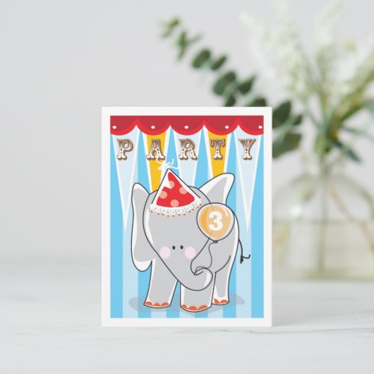 Kindergeburtstag - Einladung - Zirkus (Stehend Vorderseite)