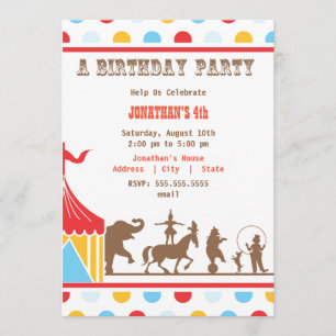 Kindergeburtstag-Einladung - Zirkus Einladung