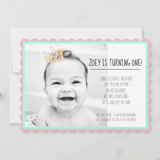 Kindergeburtstag Einladungs-Mädchen-Brauch Einladung (Vorderseite)