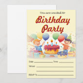 Kindergeburtstag Einladungskarten (Vorne/Hinten)