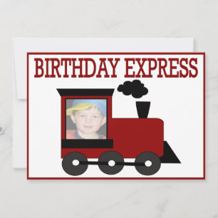 Kindergeburtstag Express Foto Einladung