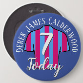 Kindergeburtstag Football Shirt Design für individ Button (Vorne & Hinten)