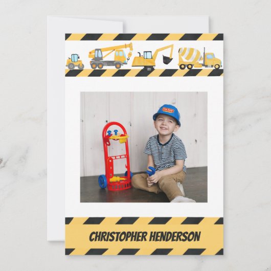 Kindergeburtstag-Foto für die Schwarzbauweise Einladung (Rückseite)