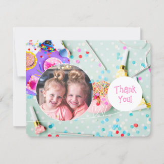 Kindergeburtstag Foto Hearts Dankeskarte