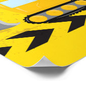 Kindergeburtstag für Baufahrzeuge willkommen Poster (Ecke)