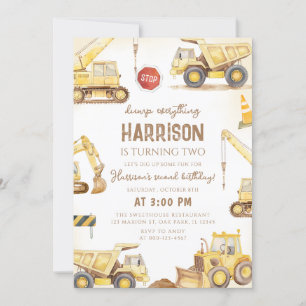 Kindergeburtstag für den Bau eines Trucks Einladung