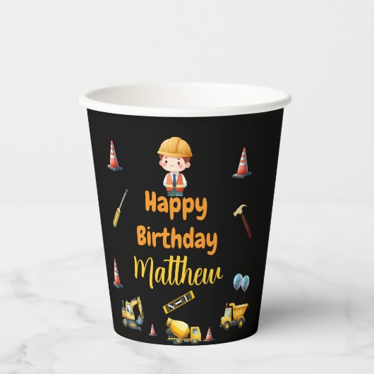 Kindergeburtstag für den Bau von LKW Pappbecher (Vorderseite)