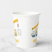 Kindergeburtstag für Kranfahrzeuge Pappbecher (Rechts)