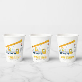 Kindergeburtstag für Kranfahrzeuge Pappbecher