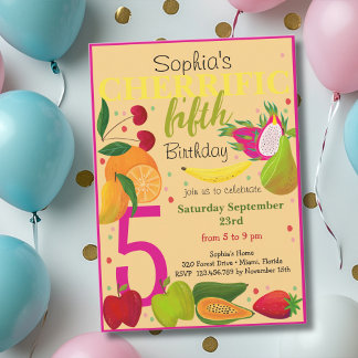 Kindergeburtstag für krebserregende Früchte Einladung