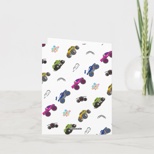 Kindergeburtstag für Monster-Pkw Karte (Rückseite)