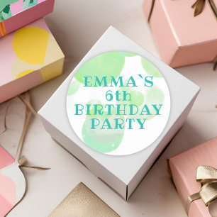 Kindergeburtstag für niedliche grüne und blaue Bla Runder Aufkleber