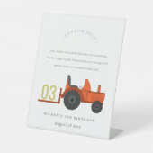 Kindergeburtstag für Rostfleckenzugmaschinen, benu Sockelschild (Vorderseite)