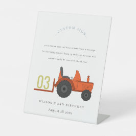 Kindergeburtstag für Rostfleckenzugmaschinen, benu Sockelschild