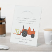 Kindergeburtstag für Rostfleckenzugmaschinen, benu Sockelschild (In SItu)