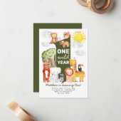 Kindergeburtstag für Waldtiere im Haushalt 1 Wildj Mitteilungskarte (Vorderseite/Rückseite Beispiel)