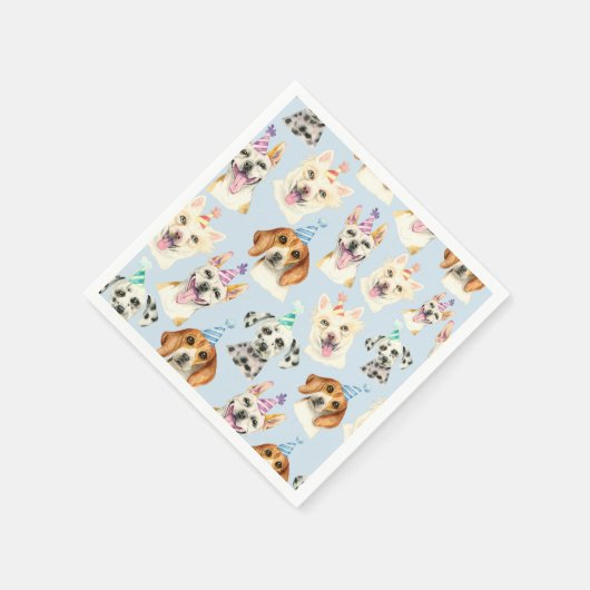 Kindergeburtstag für Welpenmuster Serviette (Ecke)