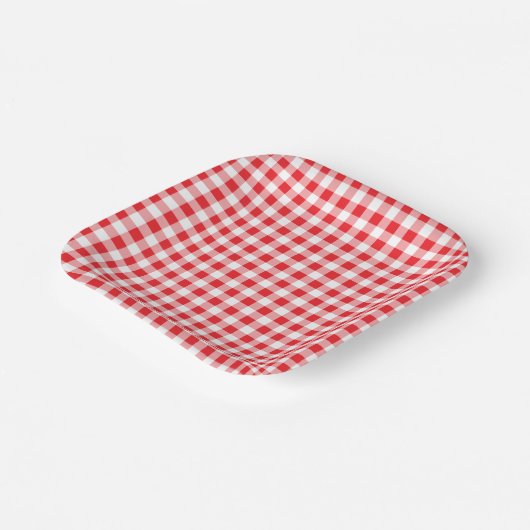 Kindergeburtstag Gingham Farm Red Pappteller (Gewinkelt)