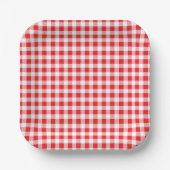 Kindergeburtstag Gingham Farm Red Pappteller (Vorderseite)