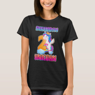 Kindergeburtstag Girl 2 Jahre altes Kleines Einhor T-Shirt