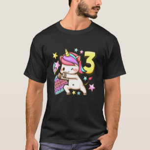 Kindergeburtstag Girl 3 Jahre alt, Einhorn, Pop It T-Shirt