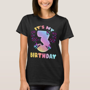 Kindergeburtstag Girl 3 Jahre alte Schmetterlinge T-Shirt
