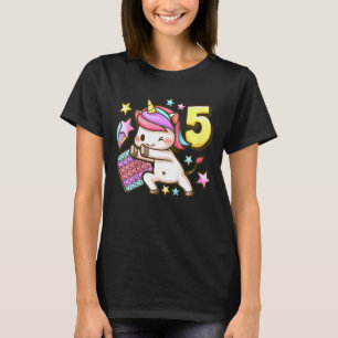 Kindergeburtstag Girl 5 Jahre alt, Einhorn, Pop It T-Shirt