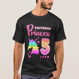 Kindergeburtstag Girl 5 Jahre alter Einhorn Pop It T-Shirt
