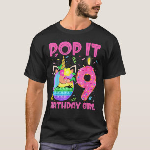 Kindergeburtstag Girl Fidget Toy Pop 9. Geburtstag T-Shirt