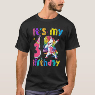 Kindergeburtstag Girl Unicorn 3rd i'm 3 years old  T-Shirt
