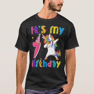 Kindergeburtstag Girl Unicorn 7th i'm 7 Jahre alt  T-Shirt