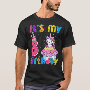 Kindergeburtstag Girl Unicorn 8. ich bin 8 Jahre a T-Shirt