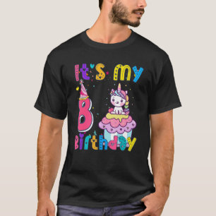 Kindergeburtstag Girl Unicorn 8. ich bin 8 Jahre a T-Shirt