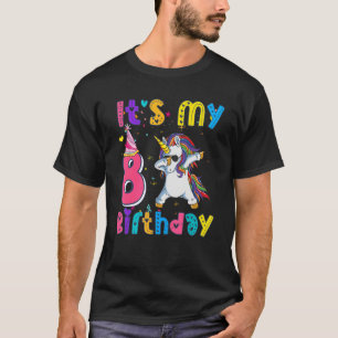 Kindergeburtstag Girl Unicorn 8th i'm 8 Jahre alt T-Shirt