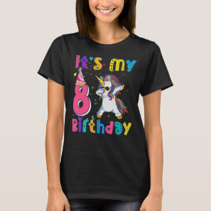 Kindergeburtstag Girl Unicorn 8th i'm 8 Jahre alt  T-Shirt