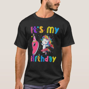 Kindergeburtstag Girl Unicorn 9th i'm 9 Jahre alt  T-Shirt