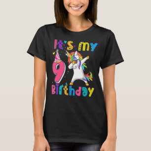 Kindergeburtstag Girl Unicorn 9th i'm 9 Jahre alt T-Shirt