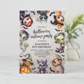 Kindergeburtstag Halloween Costume Party Einladung (Stehend Vorderseite)