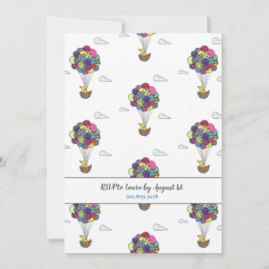 Kindergeburtstag-Heißluftballon Einladung (Rückseite)
