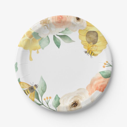 Kindergeburtstag, Honigbiene, Bienenzucht Pappteller (Vorderseite)