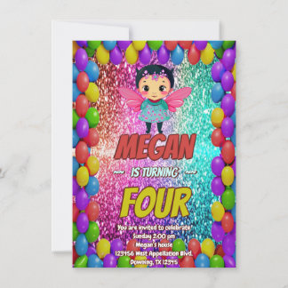 Kindergeburtstag im Cartoon Einladung