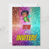 Kindergeburtstag im Cartoon Einladung (Rückseite)