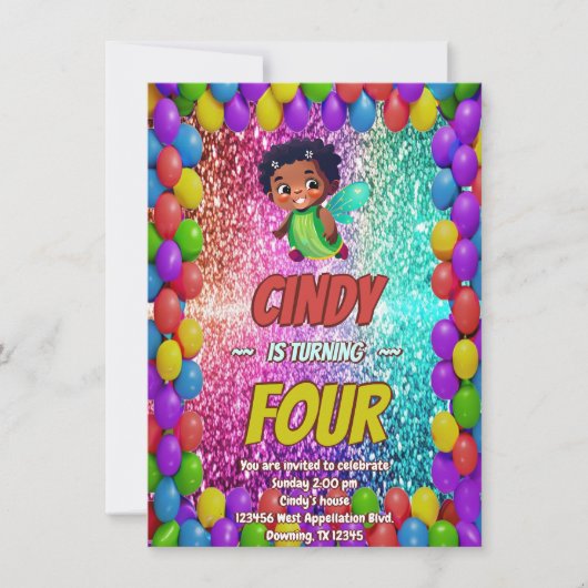 Kindergeburtstag im Cartoon Einladung (Vorderseite)