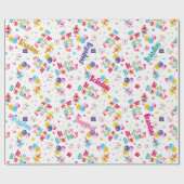 Kindergeburtstag-Individuelle Name Geschenkpapier (Flach)